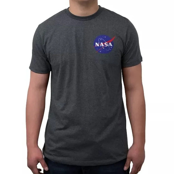 NASA Men’s Charcoal Gray Pocket Logo Short Sleeve Graphic T-shirt Size Medium - Picture 1 of 5